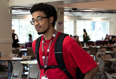 Transfer student at orientation