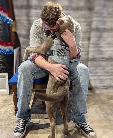FIELDS AND HIS SUPPORT DOG MOXIE