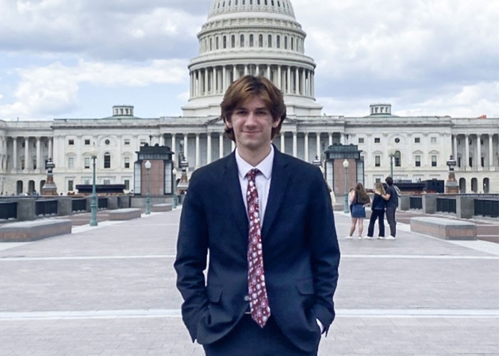 Dante DiGregorio in front of the U.S. Capitol in Washington, D.C.