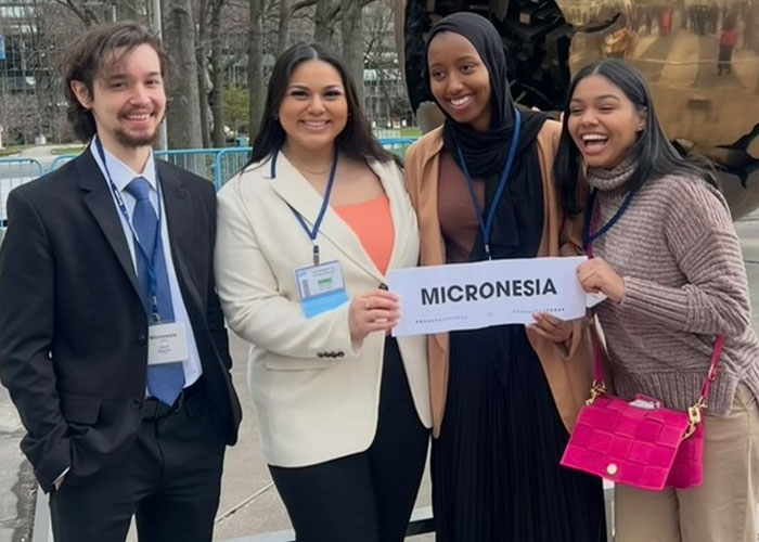 Gianna Rose and other students at the United Nations
