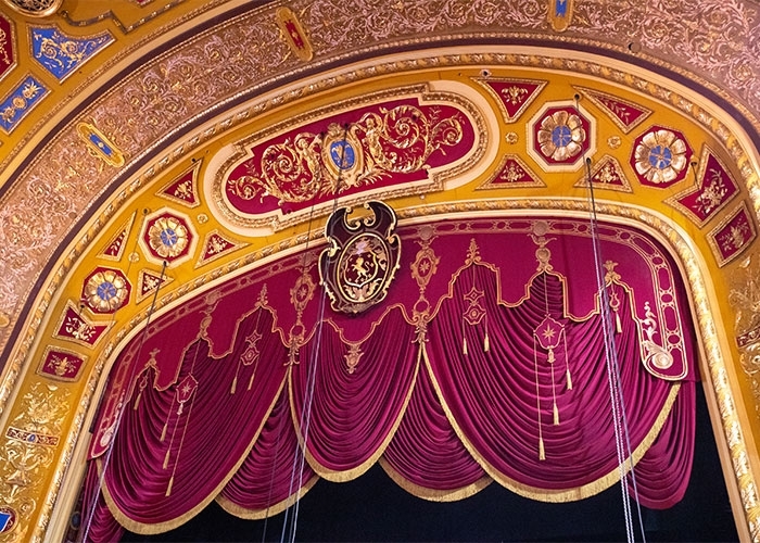 Providence Performing Arts Center exterior decorative curtain area