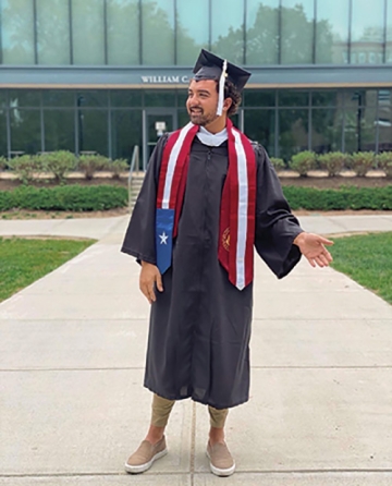 Unidos student in cap and gown