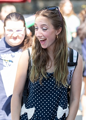 Very happy student at the Student Activities Day