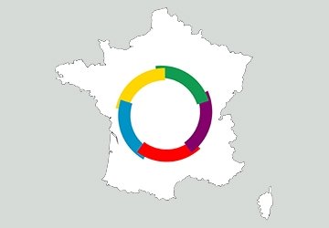 Map of France with Francophone symbol over top