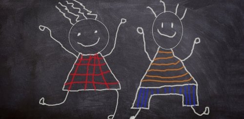 Drawings on chalkboard