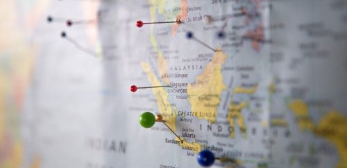 Map with pushpins