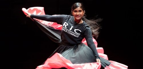 Dance major, Andreina Mendoza in motion