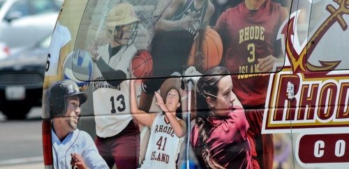 Collage of images of RIC athletes in action